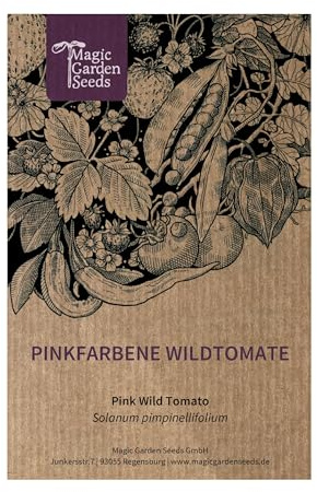Magic Garden Seeds - Pinkfarbene Wildtomate (Solanum pimpinellifolium) - ursprüngliche Tomatensorte mit süßen Mini-Früchten - pflegeleicht & robust - Tomatensamen für Garten & Topf
