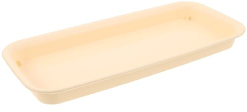 Yardwe Sottovaso Rettangolare in Plastica con Ondulato per Vasi Vassoio Drenante per Piante Multiple per Esposizioni su Davanzali e Mensole Bianco Dimensioni