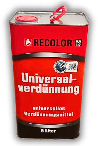 Universalverdünnung 5L – Profi Verdünnung & Verdünner für Lacke Verdünnung für Nitro-, DD-, Kunstharz- & Chlorkautschuklacke Starke Lösungskraft Pinselreiniger & Werkzeugreiniger Lackierbedarf