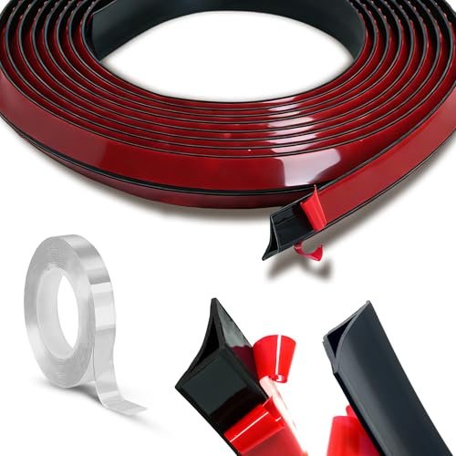msymsyu Winkelleiste Selbstklebend 6 Meter Schwarz Wandabschlussleiste | Flexibel Wasserdicht Küchenarbeitsplatte mit 10mmx2m Nano Doppelseitiges Klebeband, Küchenarbeitsplatte, Wohnzimmer, Bad