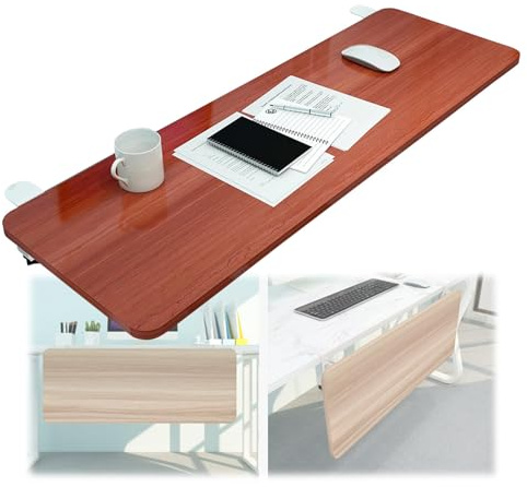 uoXHFdh 90° Faltbare, ergonomische Schreibtischverlängerung for Zuhause und Büro, stützt die Arme optimal schützt Augen(Teak,65x25cm(26x10Inch))