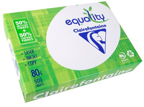 Equality 5 Stück Kopierpapier 500 Blatt Papier 80 g A4 210 x 297 mm PEFC zertifiziertes 50% Recycling weiß