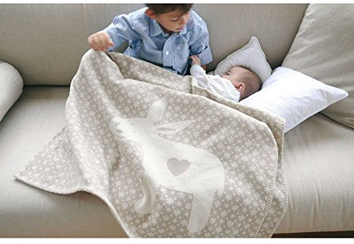 David Fussenegger Baby- und Kinderdecke Lena Esel Natur 100x150cm 100% GOTS zertifizierte KBA Baumwolle 6556/80 Personalisiert mit Namen/Personalisiert