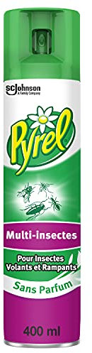 Pyrel Aérosol Multi-Insectes, Insectes Volants et Rampants, Sans Parfum, 400 ml