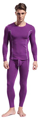 Herren Thermounterwäsche Set Winter Lange Johns Set Bambus Faser Weiche Thermal Unterwäsche Männliche Leggings Warme Sleepwear, Weiß, M
