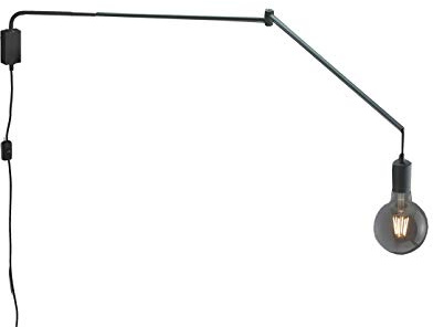 meineWunschleuchte Schwenkbare Wandleuchte mit Stecker und Schalter, Schwarz Ausladung max. 150cm