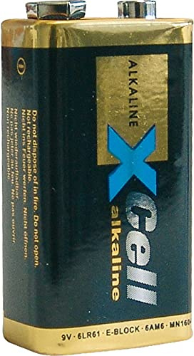 XCell Performance Alkaline 6LR61 9V Block batteria (in blister di cartone, prestazioni ottimali, alta densità di energia, lunga durata) 115357
