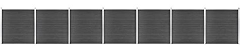 Festnjght Zaunelement Set mit Pfosten Sichtschutz Windschutz Zaun Gartenzaun Lamellenzaun Sichtschutzzaun Windschutzzaun WPC 1218x186 cm Schwarz