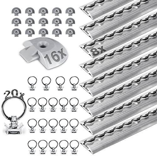 Safetytex Airlineschiene Starterset 8 x 1 m Zurrschiene | Halbrunde Zurrschiene, 20 Single Fittinge, 16 Endkappen, flexible Ladungssicherung für Transporter, Anhänger und Fahrzeuge
