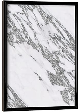 artboxONE Poster mit schwarzem Rahmen 18x13 cm Abstrakt Glitter Loves Marble - Serenity - Bild Glitzer