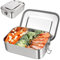 HONZUEN Lunch Box,1400 Ml Acciaio Inox Porta Pranzo con Scomparti,Bento Lunch Box Bento Box Portapranzo Senza Bpa per Bambini e Adulti,Scuola Ufficio