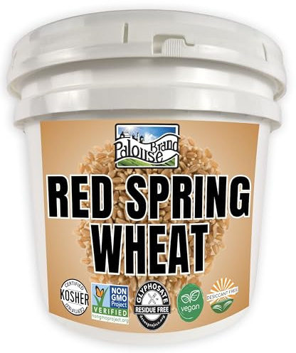 Palouse Brand Certified Glyphosate Residue Free Hard Red Spring Wheat Berries | 25 LBS | Emergency Food Storage Bucket | Non-GMO | Grown on Our Family Farm | Bulk