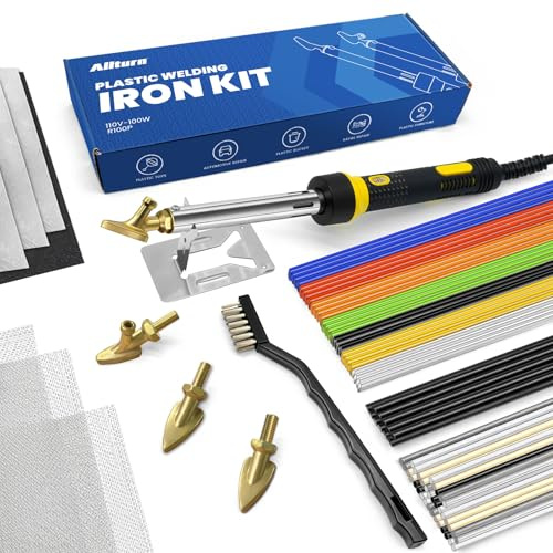 Allturn 110V-100W Plastic Welder, Plastic Welding Repair Iron Kit for Car Bumper Dashboard Kayak Canoe Tank Repairs. | heat up to 800°F (426°C), with T2 T3 Tips, 75PCS Welding Rods