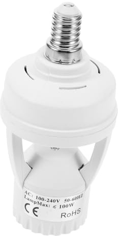 TOVINANNA E27 Infrarot Lampenfassung Bewegungssensor Led Birnenadapter Pbt Kunststoff Energieeffizient Für Haus Treppenhaus Schule Hotel