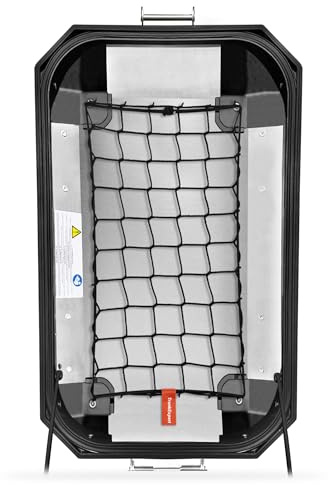 TrunkExpert Kofferraumnetz kompatibel mit Kappa K'Mission - Seitenkoffer - Netz – Motorradkoffer – Gepäcknetz – Kofferraum Netztasche - Schwarz - 36 l