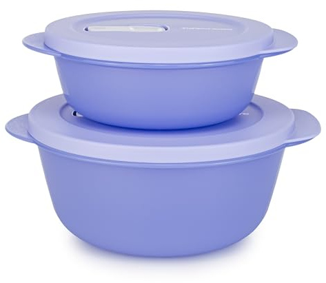 Tupperware MicroTup CrystalWave Behälter 560 ml + 1,3 L flieder(inkl. 1x Lollitup)