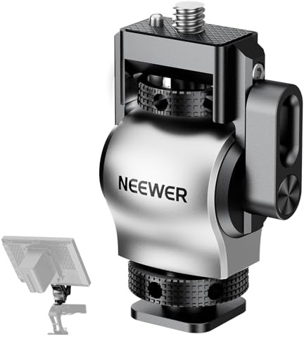 NEEWER Color Blocking Monitor Mount with Cold Shoe, Anti Twist 1/4 Screw, 360° Swivel 180° Tilt Damping, Compatible with Atomos Ninja V 5 & 7 Field Monitor Compatible with SmallRig Cage, MA013