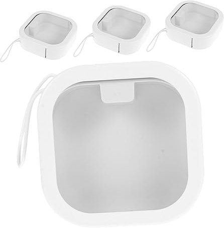 PACKOVE 4pezzi Organizer Portagioielli Da Viaggio Scatole Porta Fermagli e Elastici Con Chiusura Sicura e Maniglia Per Muro Custodia Multiuso Per Accessori e Gioielli Da Tavolo Bianco Eleg