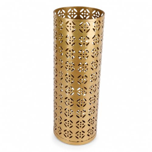 Fabater Schirmständer, Schirmhalter aus Metall, Schirmständer-Organizer für den Innenbereich mit Hohlem Design, Schirmaufbewahrung für Eingangsbereich, Büro, Zuhause (GOLD)
