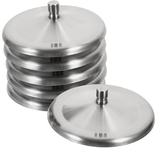 BUGUUYO 6stücke Edelstahl Becherdeckel Staubdichte Korrosionsbeständige Abdeckungen Für Tassen Praktische Runde Cover Zur Vermeidung Von Flüssigkeitsverlust Und Staubschutz