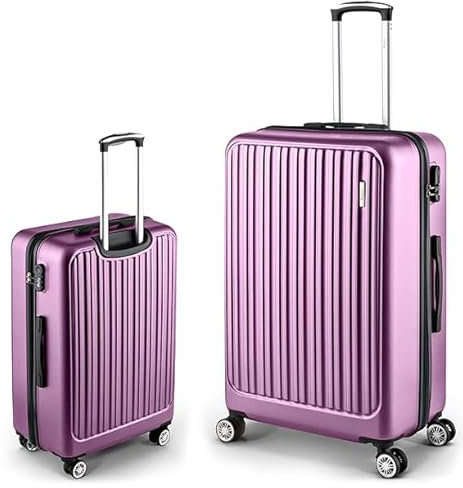 Easy Move ABS Hartschalenkoffer - Ergonomisch & Sicher - Mittelgroßer Trolley Koffer mit 360° Rädern, Zahlen-Schloss - Rollkoffer, Reisekoffer Medium (Lila, 65cm)