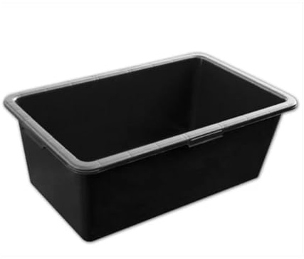 40L Black Versatile Mixing Tub - Pets Bath/Watering Tub - PVC Garage Storage Container - Water Troughs for Horses