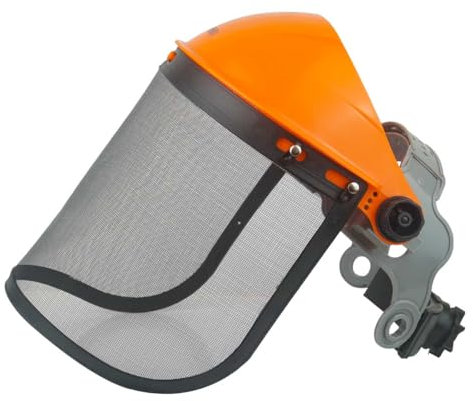 Schutzhelm zum Mähen Motorsense Rasentrimmer Visier Maske mit Mesh GardenX