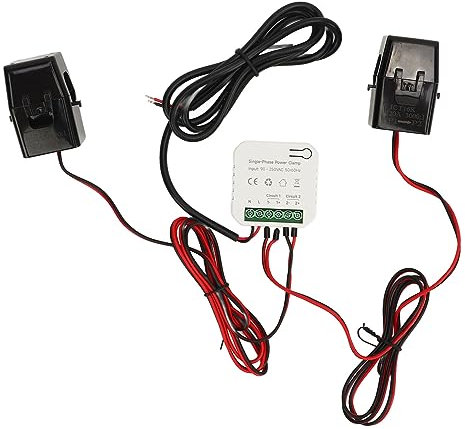 Contador de energía inteligente para Tuya, Monitor de consumo de electricidad Monitor del medidor de energía Monitor del contador de energía de una sola frase con abrazadera de 90