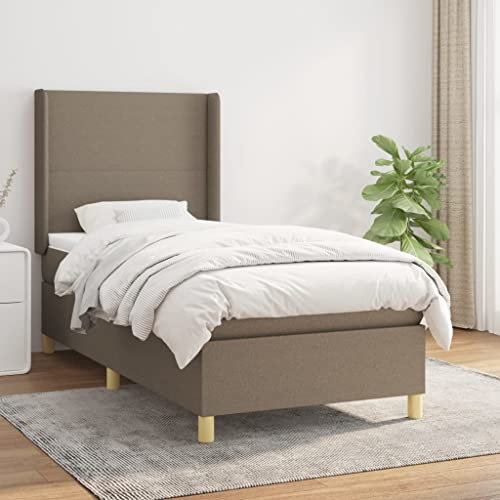qohoio Boxspringbett mit Matratze Taupe 90x200 cm Betten Bett Mit Matratze Bett Boxspringbett Schlafzimmer MöBel Stoff - 3131805