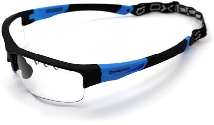 Oxdog - Floorball Unihockey Schutzbrille SPECTRUM Junior/Senior, Black/Blue mit IFF Zertifikat