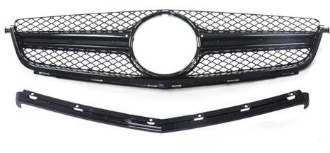 ZSGHJA Auto Stoßstangengrill Für Mercedes Für Benz W204 C63 Für AMG 2012 2013 2014 Kühlergrill W/Grill Rahmen Abdeckung Trim Overlay Auto Oberen Stoßstange Haube Mesh Nieren Kühlergrill