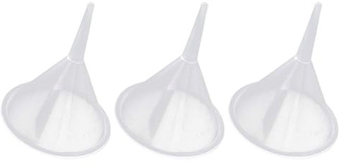 Imbuto di profumo trasparente da 3 pezzi imbuto piccolo imbuto di plastica bottiglia d'acqua da laboratorio bottiglia di riempimento in polvere