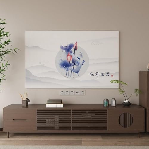 HSTANGKY Funda Para TV Cubierta De TV De Interior Para LCD LED Montado En La Pared Cubierta De La Pantalla Del Televisor Protector De Pantalla De TV Cubierta De Tela-flower4||40-43inch