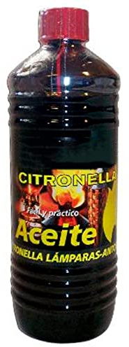 Tradineur Lot de 6 bouteilles d'huile pour torches à la citronnelle, liquide pour lampes de jardin et murales, anti-moustiques, intérieur et extérieur, 750 ml