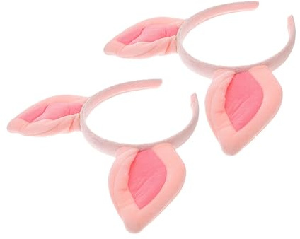 Veemoon 2 Stück Schweineohren Stirnband Aus Stoff Farbecht Bequem Cosplay Accessoire Für Damen Party Haarband
