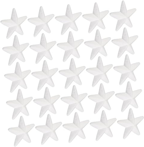 FIXOSHEE 20 Pezzi Stelle di Polistirolo Bianche per Feste e Decorazioni Natalizie Palline Schiuma Artigianali per Lavoretti Creativi e Addobbi Albero di Natale Materiale DIY