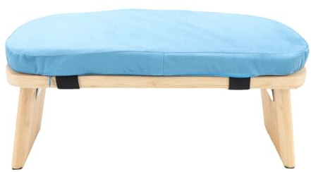 Dioche Panca Meditazione Meditazione Panca in Legno - Sgabello Ergonomico in Ginocchio Staccabile con Morbido Cuscino per Yoga - Comoda Borsa per il Trasporto Inclusa - Blu (BLUE)