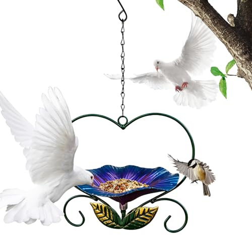 Comederos para Aves Silvestres,Resistente Decoración de Hierro con Forma de Flor - Comederos para Jilgueros para Exterior | Patio, Observación Aves, Pinzones, Loros, Interior/Exterior, Comida/Agua