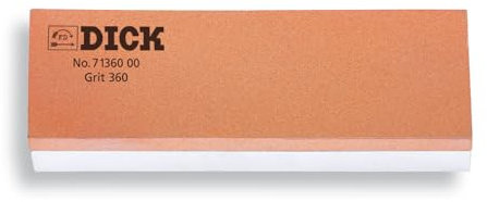 F. DICK Sharpening stone for knives (whetstone 360 and 1000 grit, 20 x 5 x 2.5 cm, underlay plate, angle holder) 7136000