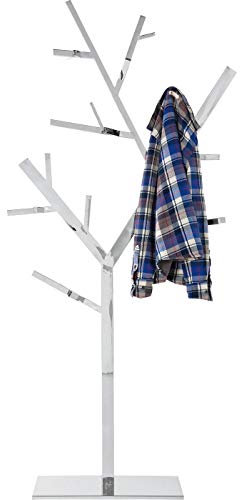 Kare Design Garderobenständer Technical Tree Chrome, Garderobe, Flur, Wanddekoration, Silber, 195x92x30cm