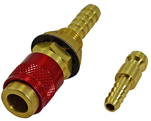 RIVERWELD Argon Quick Connect Fittings Hose Connector Red Color | for QQ300 PTA DB SR WP 17 18 26 TIG Welding Torch Red Color