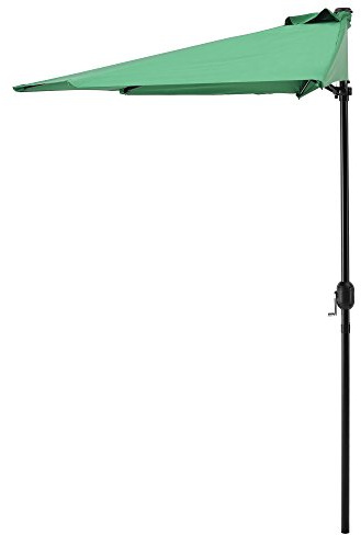 casa.pro Halbschirm Eger Ø300cm Halb-Sonnenschirm Balkonschirm Kurbelschirm Schirm Halbrund Stahl Polyester 160g/m² in verschiedenen Farben