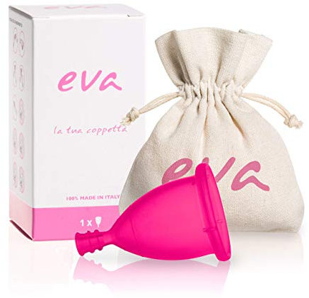 Dulàc - Menstruationstasse Eva - Größe S (Klein), Farbe Rosa - Weiche, Flexible und Ökologische Menstrual Cup - Zertifiziertes medizinisches Silikon - Perioden Cup mit Baumwollbeutel