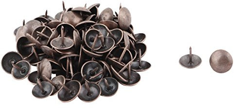 sourcing map 98stk.Möbel Nagel Metall Reißzwecke Nagel Stecknadel Kupfer Ton 11 x 11mm.