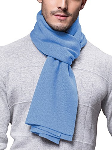 WANYING Winter Herbst Herren Strickschal Wolle Gestrickter Schal Warm Weich Einfach Schick Gentleman - 180 * 30 cm Einfarbig
