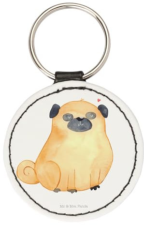 Mr. & Mrs. Panda Schlüsselanhänger Mops - Geschenk, schlüsselbund anhänger, Knuffig, Schlüsselaccessoire, Hund, Hundeliebe, Hundebesitzer, mini, Taschenanhänger, Liebe