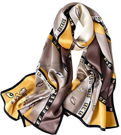 Seidenschal Damen 100% Seide, Geschenke für Frauen Schal Damen Hautfreundlich ,Weich ,Leicht ,Warm,Praktisch 40+ Bunte Luxuriöse,Verschiedene Tragevarianten Als Stola Modische Dekorationen
