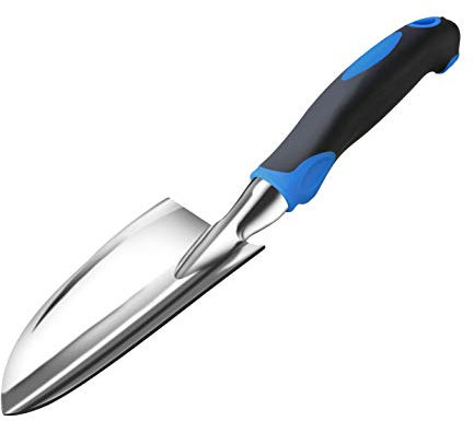 Sinoer Biegungssichere Gartenspaten – robuste Aluminiumschaufeln von 30 cm L x 7,5 cm B, ergonomischer, gummierter, rutschfester Griff, kleine Schaufel zum Pflanzen, Umpflanzen