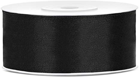 Satinband Schwarz 38mm x 25m – Breites Schleifenband | Schwarzes Geschenkband & Dekoband für große Schleifen, Trauerdeko, Hochzeit & moderne Eventdeko – reißfest