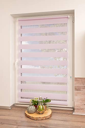 K-home 517290-2 Klemmfix Doppelrollo, Pink, 50x150 cm (B x L)